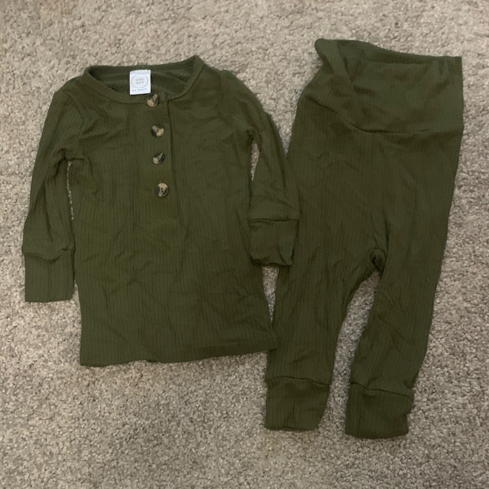Lou Lou and Company Kids Matching Set in Olive Green